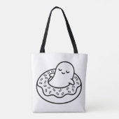 Färbe deinen eigenen Kawaii-Geist-Donut-Floatie Tasche (Rückseite)