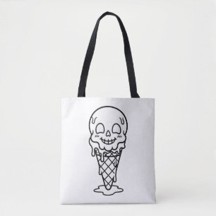 Färbe deinen eigenen Totenkopf-Eiscreme-Sommerween Tasche