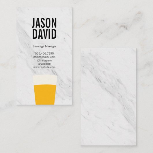 Farbe der Biermarmor Visitenkarte (Vorne/Hinten)