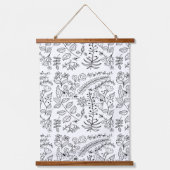 Farbe der Blumenlinie Wandteppich Mit Holzrahmen (Vorderseite)