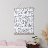 Farbe der Blumenlinie Wandteppich Mit Holzrahmen (Schlafzimmer)