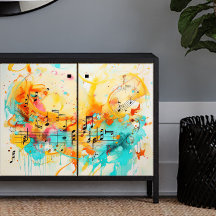 Farbe der Decoupage der Musik