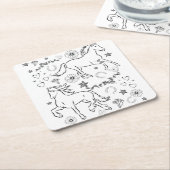 Farbe der Doodle Rechteckiger Pappuntersetzer (angewinkelt)