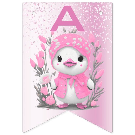 Farbe der Dusche Rosa Blume Jagdflagge Wimpelkette (Dritte Fahne)