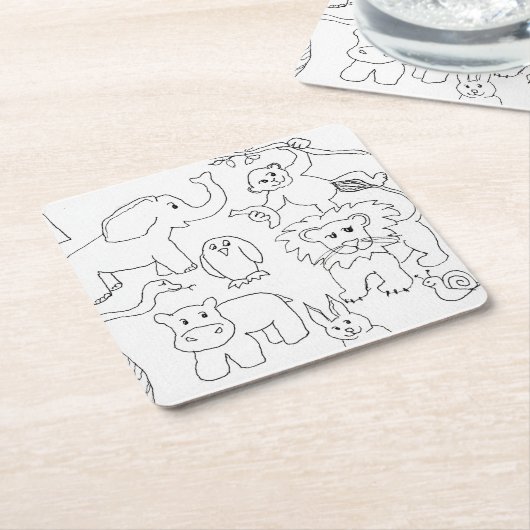 Farbe der eigenen Zootiere Rechteckiger Pappuntersetzer (angewinkelt)