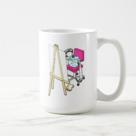Farbe der Fische ("Aquarell") - Kaffeetasse (Rechts)