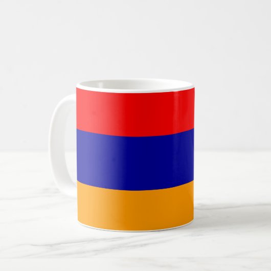 Farbe der Flagge Armeniens Kaffeetasse (Vorderseite Links)