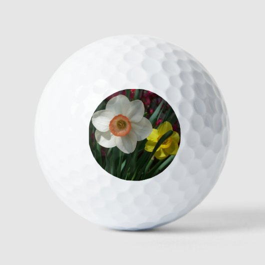 Farbe der Frühlingsblumen Rosa und Gelb Golfball (Vorderseite)