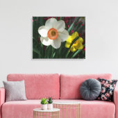 Farbe der Frühlingsblumen Rosa und Gelb Leinwanddruck (Insitu (Wohnzimmer))