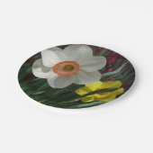 Farbe der Frühlingsblumen Rosa und Gelb Pappteller (Schrägansicht)