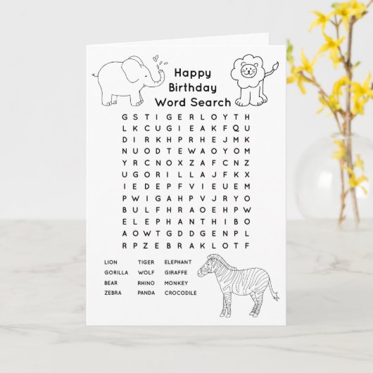 Farbe der Geburtskarte der Tierwortsuche Karte (Gelbe Blume)