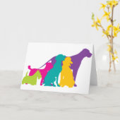 Farbe der Hunde Silhouetten Karte (Gelbe Blume)