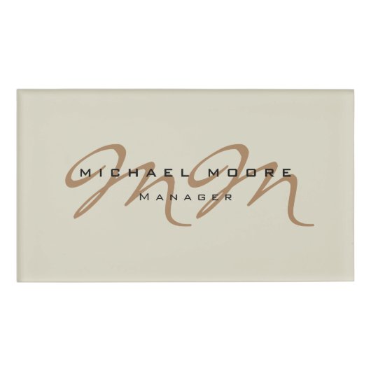 Farbe der Kalligraphie Monogramm Pastell Namenschild (Vorderseite)