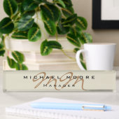 Farbe der Kalligraphie Monogramm Pastell Namensplakette