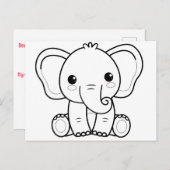 Farbe der Kinder: Ihr eigenes Valentin (Elefant) Postkarte (Vorne/Hinten)