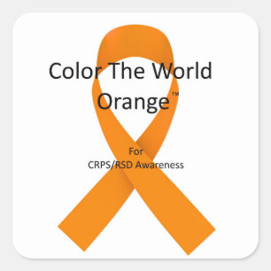 Farbe der Orange der Welt™ für CRPS/RSD-Bewusstsei Quadratischer Aufkleber