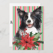 Farbe der Wasserfarbe mit Poinsettia-Karte (Vorne/Hinten)