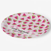 Farbe der Wassermelone Pappteller (Schrägansicht)