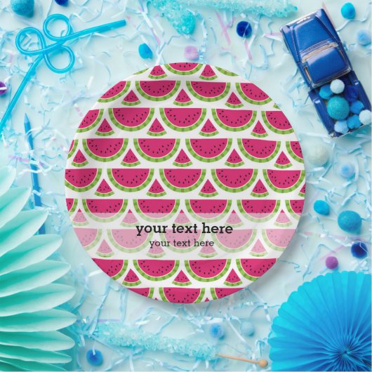 Farbe der Wassermelone Pappteller (Party)
