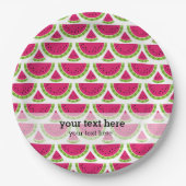 Farbe der Wassermelone Pappteller (Vorderseite)