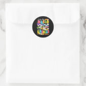 Farbe der Welt mit freundlichem Lehrer Funny Back  Runder Aufkleber (Tasche)