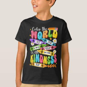 Farbe der Welt mit freundlichem Lehrer Funny Back T-Shirt