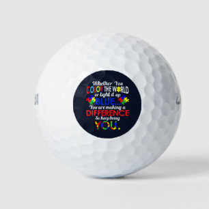 Farbe der Welt oder Licht blauer Autismus Bewussts Golfball