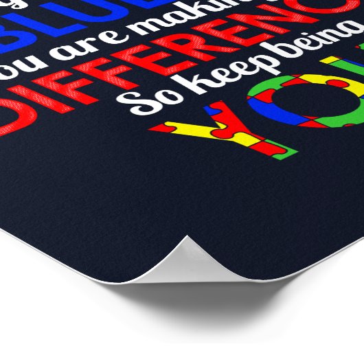 Farbe der Welt oder Licht blauer Autismus Bewussts Poster (Ecke)