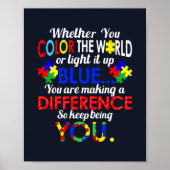 Farbe der Welt oder Licht blauer Autismus Bewussts Poster (Vorne)