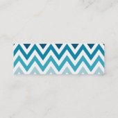 Farbe der Zickzack geometrischen Muster in Blau Mini Visitenkarte (Rückseite)