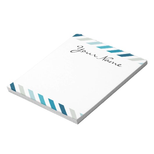 Farbe der Zickzack geometrischen Muster in Blau Notizblock (Rotiert)