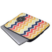 Farbe der Zickzack geometrischen und orangen Muste Laptopschutzhülle (Vorne Knopf)