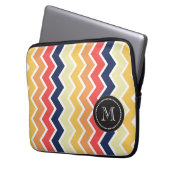 Farbe der Zickzack geometrischen und orangen Muste Laptopschutzhülle (Vorderseite Links)