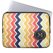 Farbe der Zickzack geometrischen und orangen Muste Laptopschutzhülle (Vorderseite)