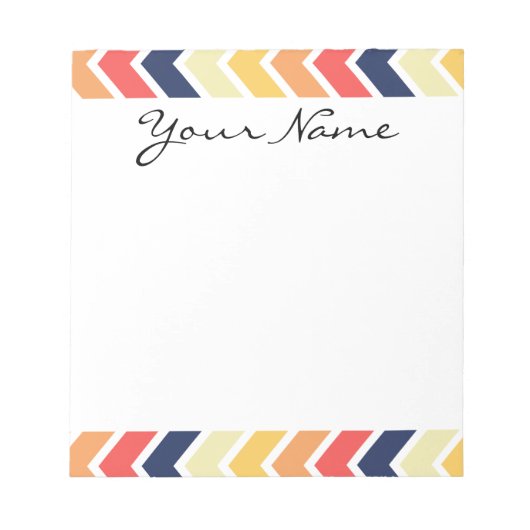 Farbe der Zickzack geometrischen und orangen Muste Notizblock (Vorderseite)