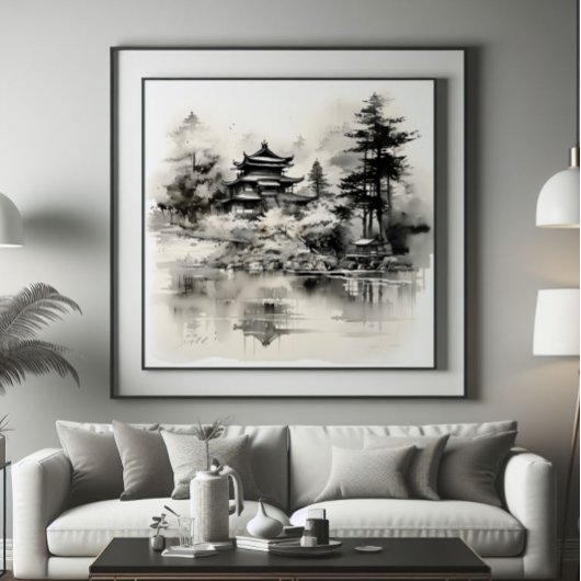 Farbe des asiatischen Hauses Fotodruck