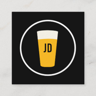 Farbe des Bierlogos Trendy Black Quadratische Visitenkarte