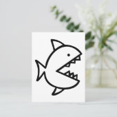 Farbe des eigenen Fisches mit Zähne-Postkarte Postkarte (Stehend Vorderseite)