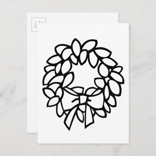 Farbe des eigenen Kranzes mit Bow-Postkarte Postkarte (Vorne/Hinten)