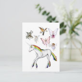 Farbe des Einhorns Postkarte (Stehend Vorderseite)