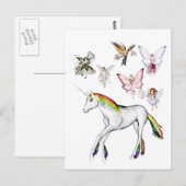 Farbe des Einhorns Postkarte (Vorne/Hinten)