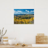 Farbe des Herbstes in flachen Tops | Routinemäßige Poster (Küche)