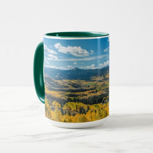 Farbe des Herbstes in flachen Tops | Routinemäßige Tasse (Vorderseite Links)
