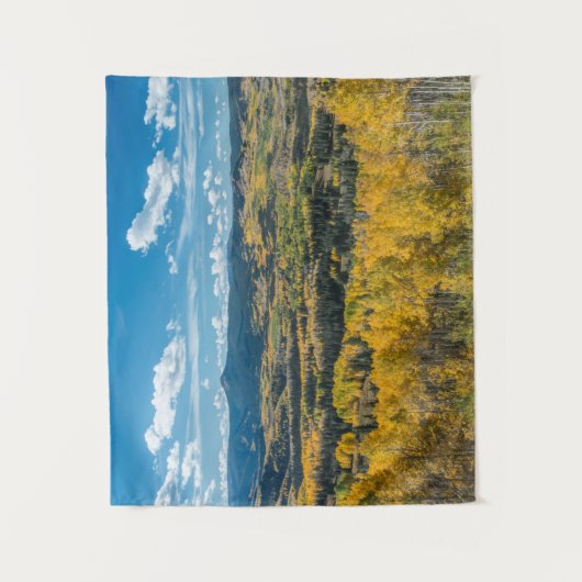 Farbe des Herbstes in flachen Tops | Routinemäßige Wandteppich (Vorderseite)