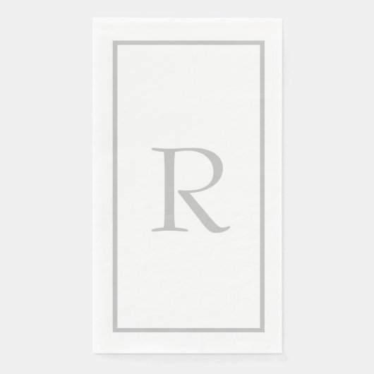 Farbe des Individuellen Namens der hellgrauen Mono Serviette (Vorderseite)