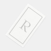 Farbe des Individuellen Namens der hellgrauen Mono Serviette (Ecke)