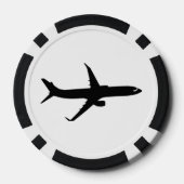 Farbe des Jetliner-Schattenflugs für Flugzeuge Pokerchips (Rückseite)