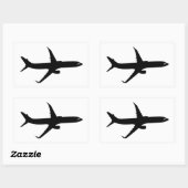 Farbe des Jetliner-Schwarzen Fluges für Flugzeuge Rechteckiger Aufkleber (Blatt)