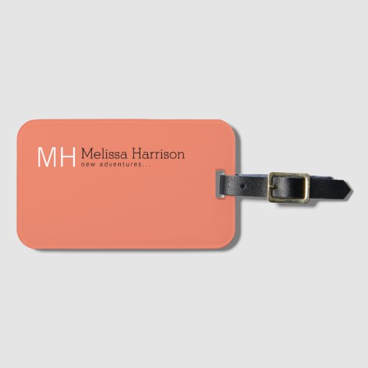 Farbe des Lachs Gepäckanhänger (Vorderseite (Horizontal))