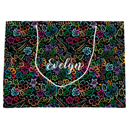 Farbe des Lebenszyklus - Kleine, glänzende Geschen Große Geschenktüte (Vorderseite)